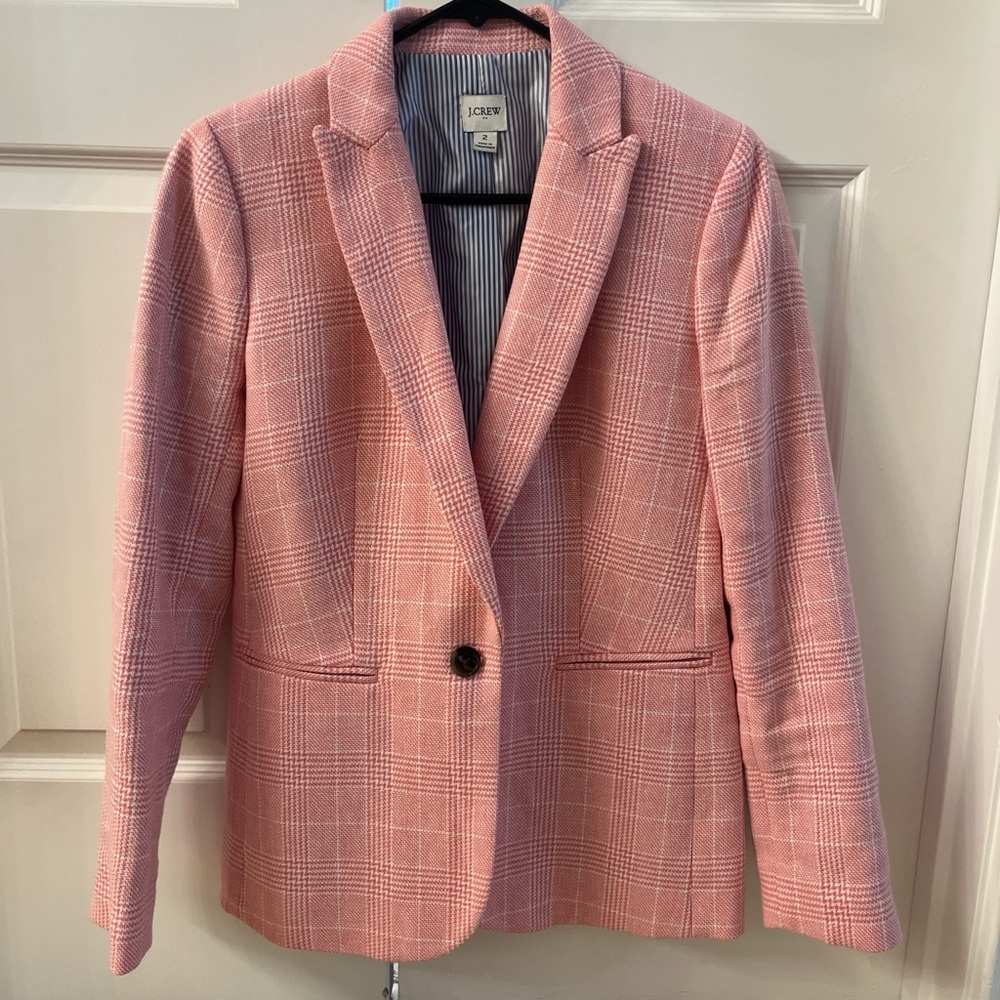 J. Crew Women's Blazer in Pink Check
